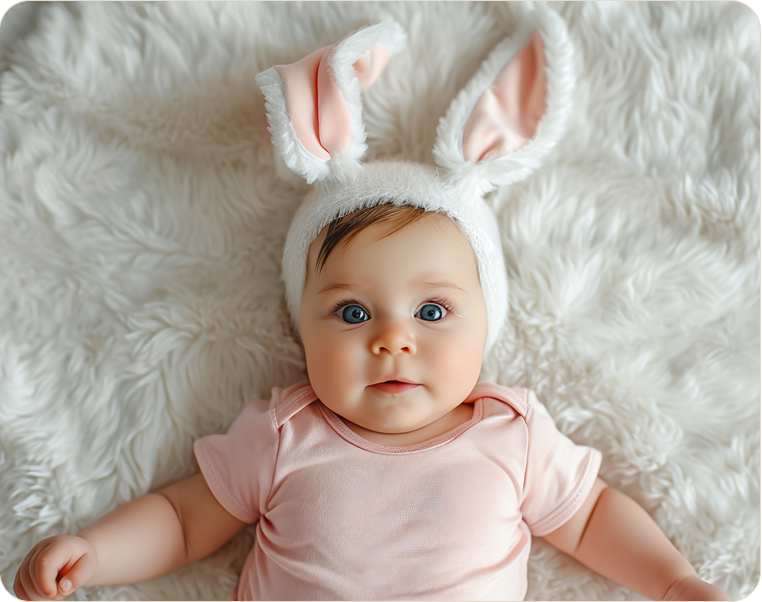 Baby wearing soft organic cotton clothing